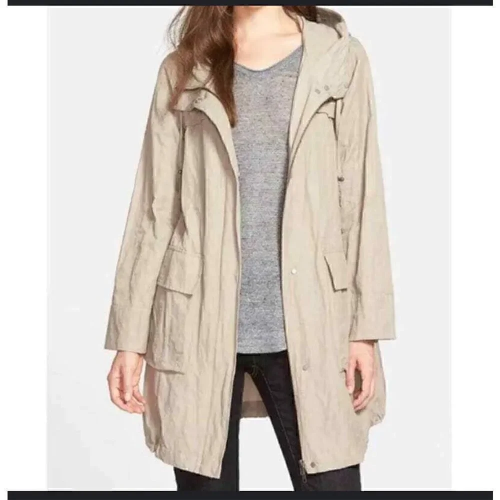 Eileen Fisher Anorak organic cotton hooded jacket M